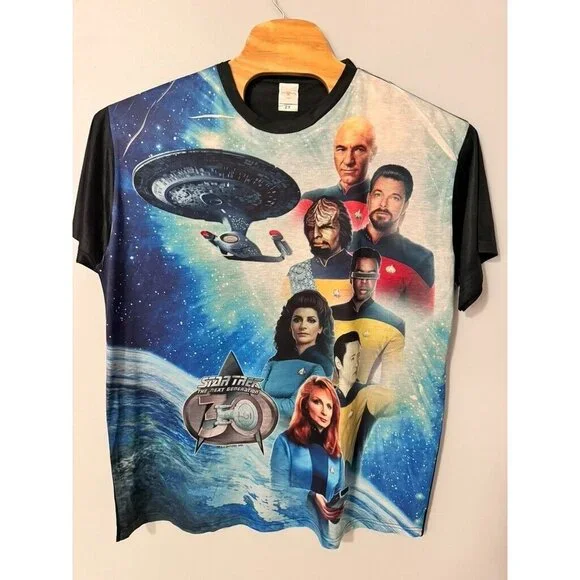 Star Trek: The Next Generation Crew Big Graphics All Over Print T Shirt Mens 2XL - Picture 3 of 7